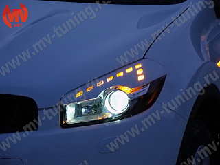 Реснички на фары Nissan Qashqai (2010-2013) + УСТАНОВОЧНЫЙ КОМПЛЕКТ