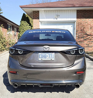 Диффузор заднего бампера var №2(с килями) Mazda 3 BM (2013 - 2019)