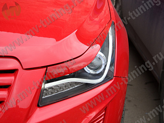 Реснички на фары Chevrolet Cruze var №2 (2008-2014) + УСТАНОВОЧНЫЙ КОМПЛЕКТ